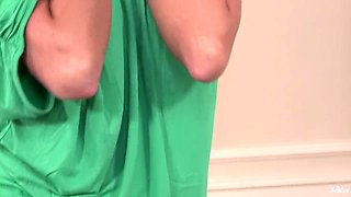 Lia Taylor's 1st time in a thong - a hungarian innie pussy with small tits and a small ass