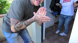 Masked Blonde MILF Sluts Get Pounded by Fat Bull Cock in Ass and Throat