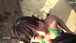 Outdoor Asian Beauty Gives Intense Beach Blowjob In Bikini Then Teases Pov With Megumi Haruka