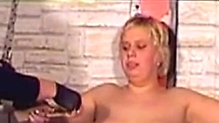 Mature Mistress Toys Her Bound Blonde Sub Hard
