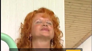 German granny with big boobs gets fucked by her horny gym trainer