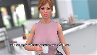 Stepmom Accidentaly Drops Coffee On Her Big Boobs In Kitchen Infront Her Stepson