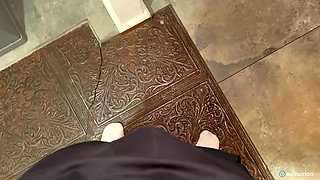 Stepson Cum in Stepmom's Pussy and Jerked off Quietly in the Bathroom