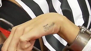 Babes in Uniform Scene 3 Busty Brunette Tammie Lee Fucks Her Pussy with a Dildo in Her Cell