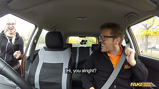 Fake Driving School - Naughty Student Satine Spark Blows Instructor for Passed Driving Test