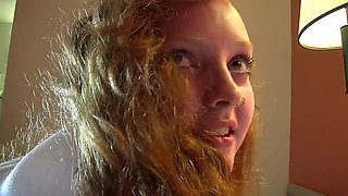 Redhead beauty shares passionate intense dirty tongue desire