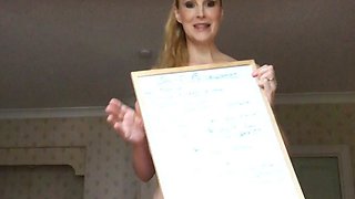 Sexy blonde chick solo masturbation