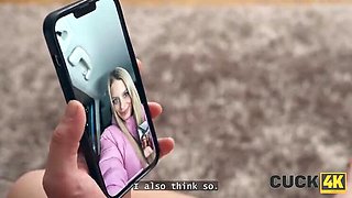 Hot Czech Wife Fucks in Front of Husband - Cuckold Sex with Small Tits Beauty