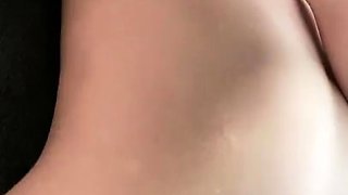 Amateur redhead Jacqueline with glasses masturbates