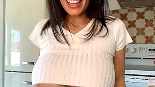 Monster Tits Brunette Alexa Pearl - Solo with Dildo Toy - Lingerie