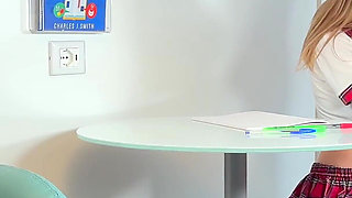 Italian Takes Romanian I Tutoring, Takes the Cock in Her Mouth and Gets Fucked on the Coffee Table by the Professor