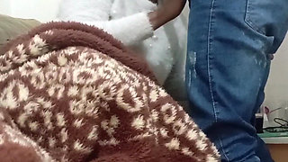 Step-sister in 4K pulls out his BBC dick and starts sucking it, giving him her pussy.