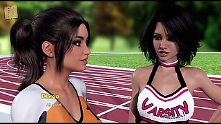 Steamy visual novel featuring a young brunette with big boobs and a lack of experience