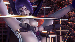 Raven on a Sex Machine  Titans Porn