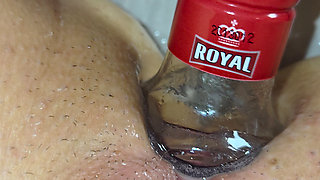 Extreme Anal Insertion with a Bottle Close up