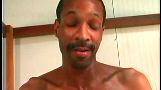 Interracial couple pleasures her black boyfriend on a couch