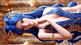 Sheer Fashion Lookbook 01: Beautiful Women in Golden Phoenix 3D AI-Generated