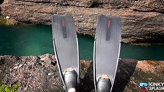 Diving in My Shiny Two-piece Wetsuit