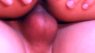 She rides relentlessly bouncing on her fat cock.