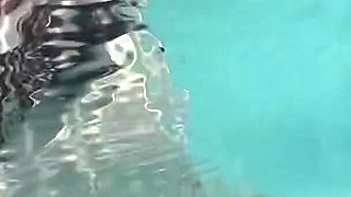 Artemisia Love Flashing Her Perfect Big Tits Underwater and Smoking a Cigarette