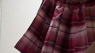 Thong Panties Wedgie Pussy Room Cleaning, Nice Body Girl Wearing No Bra Mini Skirt Student Uniform in Apartment in Japan