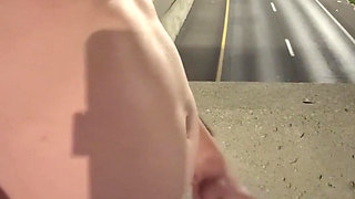 Asian Muscle Hunk Strips Naked on the Bridge - Ripped Flexing & Massive Cumshot
