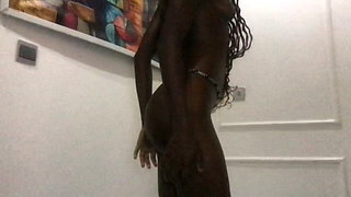 Oiled Ebony Twerk Tease POV Browngurl234 Juicy Booty Dance