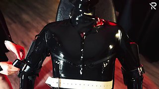 Guy Slave in BDSM Rubber Mask