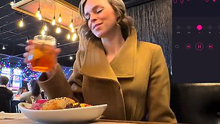 Public fun in changing room and restaurant with Lush remote