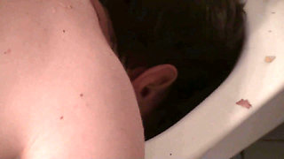 Making sure he gets dinner in the toilet