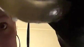 Close up Ruined Multiple Times Into a Glass on the Milking Table
