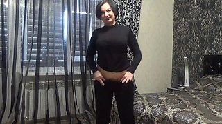 Oil & flexing & dildo fuck and cum