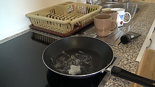 Sperm fried egg handjob!