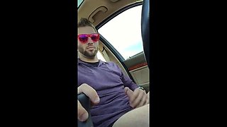 Big-Cock Hunks Play in the Car