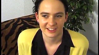 Busty brunette chick gets banged at the casting