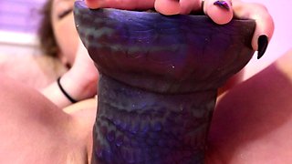 Redheaded amateur MILF with a sex toy on webcam show