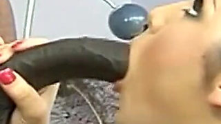 Latina Slut Eats a Huge Black Monster Cock