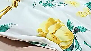 POV MILF with Hard Nipples Masturbates Pussy in Bed