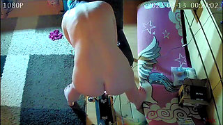 Cam Catches MILF Using Her Fuck Machine