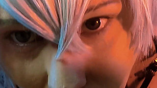 Cosplayer Gives Deepthroat Blowjob in 69