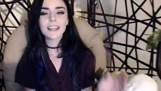 Cute curly brunette solo webcam masturbation