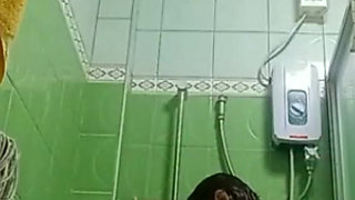 Assy taking a bath .i cum to her for seeing nude