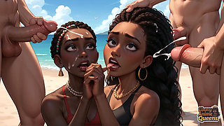 Sizzling Super-naughty Ebony Babe Unwraps Naked for Messy Joy in the Sun - First Time XXX!