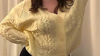 My 36F Owner Demanded I Play with My Boobs at Home and in Public in Fetish Sweaters. I Gladly Obeyed Her Massaging My Big Tits