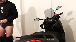 I Fuck a Teen on the Xmax in the Garage, While My Wife Is in the House. Dirty Dialogues