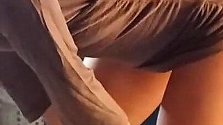 Hot College Girl Fucking Sticky Dildo with Friends