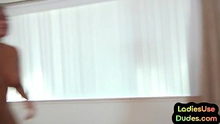 Guy get straponned by 3 cutie femdom