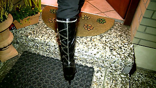 Blonde Bombshell Teases with Cock in Luxury Car