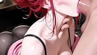 Hentai anime - Big ass redhead with a huge cock inside