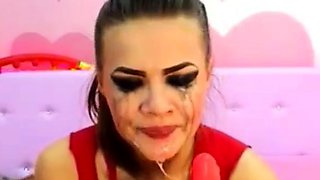 Crazy Deep Throat Webcam Girl Uses Sex Toys